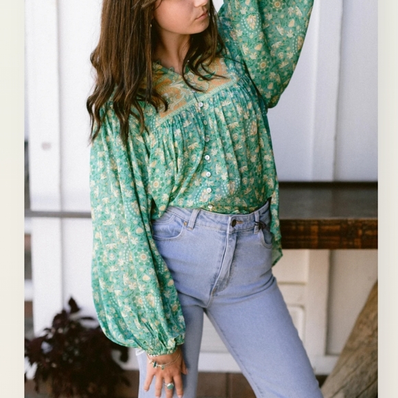 🔥LAST 1🔥NWT SPELL MADAME PEACOCK BLOUSE - Picture 7 of 9